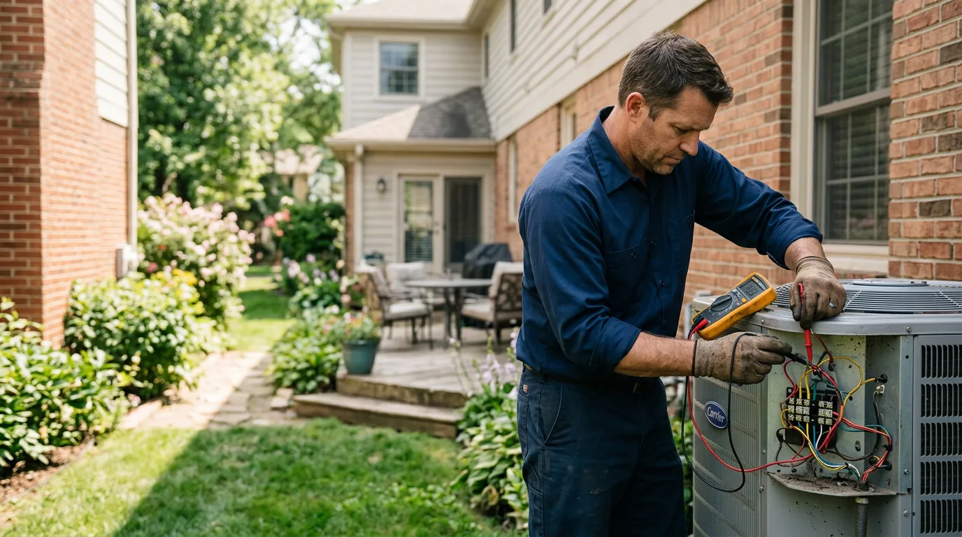 HVAC technician working near Shade, OH